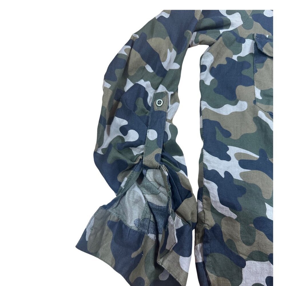 Guess Camo Button Down Shirt Long Sleeve Size M - Picture 3 of 5